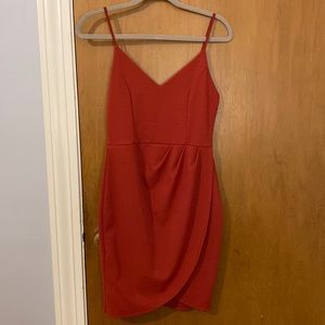 Burnt orange body con dress